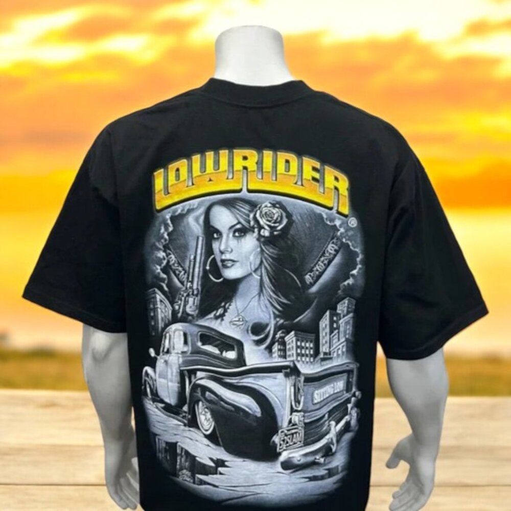 Lowrider Magazine Alberto Herrera "Sitting Low" Ganster Graphic T-Shirt XXXL